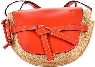 Loewe Gate Shoulder Bag With Raffia Small (Authentic Pre-Loved)