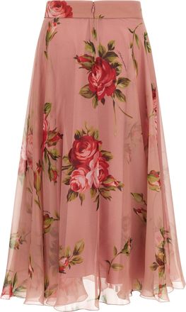 Dolce & Gabbana Womens Multicolor Silk Midi Skirt