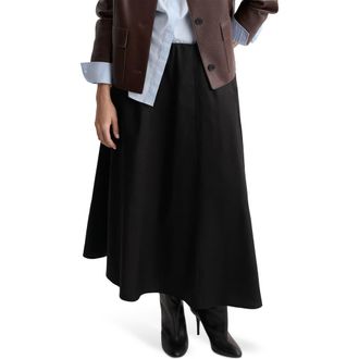 Mango Falda Newcreta Cotton A-Line Skirt in Black at Nordstrom, Size Xx-Large