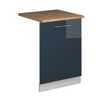 Vicco Panel Frontal Del Lavavajillas Fame-line, Azul Oscuro Alto Brillo, 60 Cm, Et Roble, Vicco