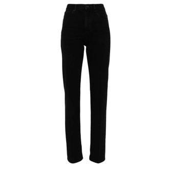 Saint Laurent Rechte jeans - Dames - Jeans - Zwart - Maat: 4XS Zijde