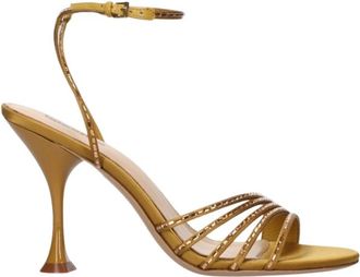 Lola Cruz Sandalen met hoge hak - Dames - Sandalen met hakken - Geel - 38 EU - Leer - Schoenen