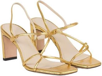 Sandro Embossed leather sandals in Gold at Nordstrom, Size 41