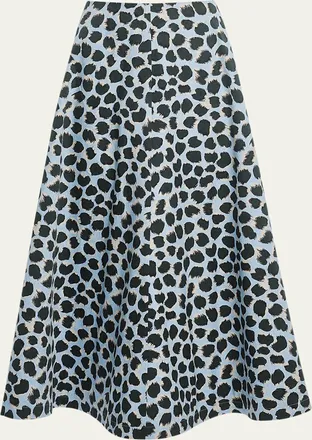 Altuzarra Varda Animal-Print Midi Skirt
