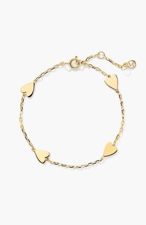 Mejuri Heart Station Bracelet in 18K Gold Vermeil by MEJURI at Nordstrom