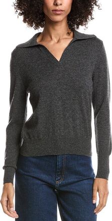 Forté Cashmere Wool & Cashmere-Blend Crystal Polo Sweater