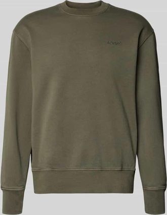 Levi's Sweatshirt mit Rundhalsausschnitt und Label-Stitching in Oliv, Gr&ouml;&szlig;e XXL