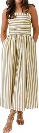 Sugarlips Evelina Ruched Midi Dress In Oatmeal