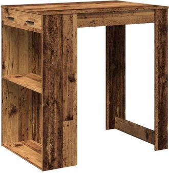 vidaXL Bar Table Old Wood 102x70x103.5 cm Engineered Wood vidaXL