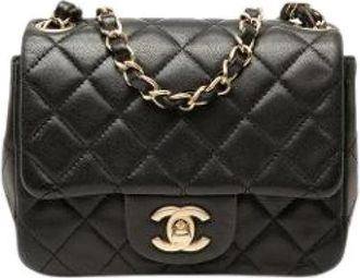 Chanel Pre-owned Square Flap - Dames - Vintage Schoudertas - Zwart - ONE Size - Leer - Vintage