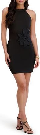 Siena My Balconia 3D Flower Scuba Body-Con Minidress in Black at Nordstrom Rack, Size 12