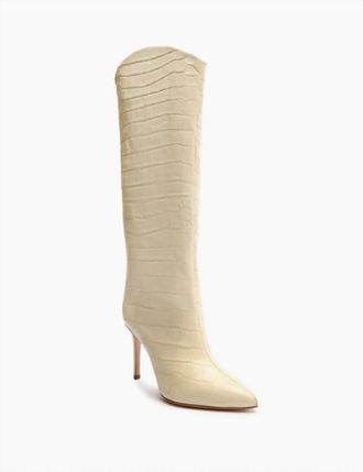 Schutz Womens Maryanna Leather Boot In Eggshell