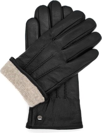 Weikert-Handschuhe Charlie Nappa Mens Leather Goat Leather Gloves with Fine Cashmere Wool Lining and Touch Function; Mens Leather Gloves; Winter Lined Leather Gloves, bl