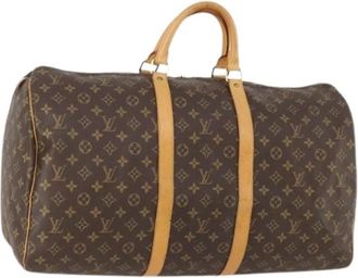 Louis Vuitton Pre-owned Boston Bag - Dames - Vintage Weekendtas - Bruin - ONE Size - Leer - Vintage