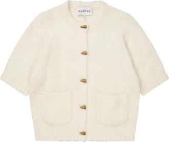 Munthe Povilla Cardigan - Dames - Vesten - Beige - L - Truien & Vesten