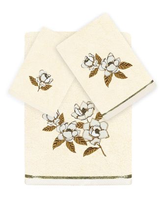 Linum Home Textiles Maggie 3Pc Embellished Turkish Cotton Towel Set