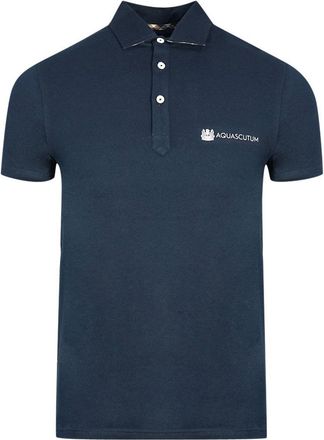 Aquascutum Volwassen uniseks Aldis poloshirt met bloklogo (Marineblauw)