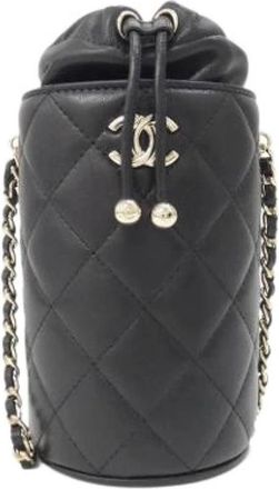 Chanel Pre-owned Vintage Bucket Bag - Dames - Vintage Tas - Zwart - ONE Size - Leer - Vintage
