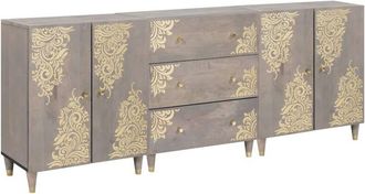 vidaXL Juego de Muebles de Baño 3 pcs Gris y dorado 180 x 33 x 75 cm vidaXL