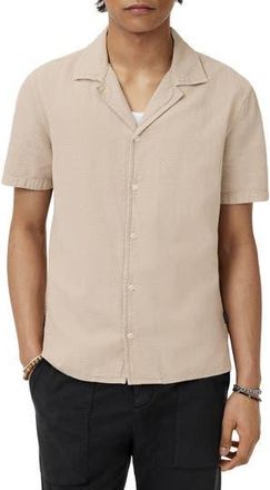 John Varvatos Dan Seersucker Camp Shirt in Smoked Pearl Grey at Nordstrom Rack, Size Xx-Large