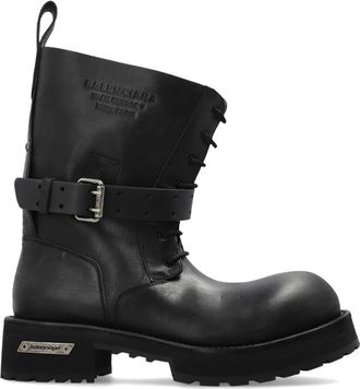 Balenciaga Venom City Bootie - Heren - Veterlaarzen - Zwart - 43 EU - Leer - Schoenen