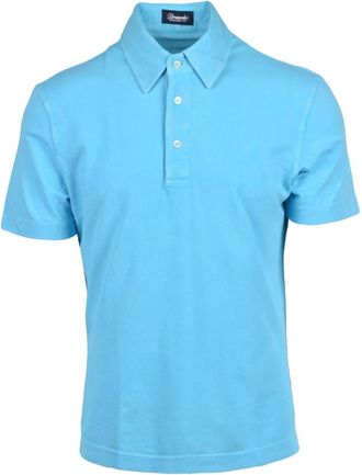 Drumohr Tops, Heren, Blauw, L, Polo Shirts