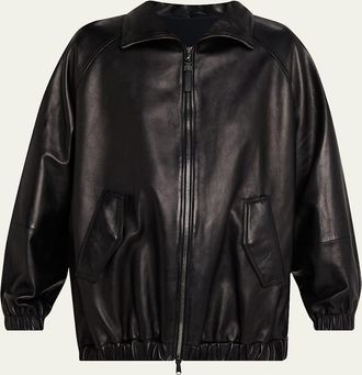 Brunello Cucinelli Leather Zip-Front Jacket