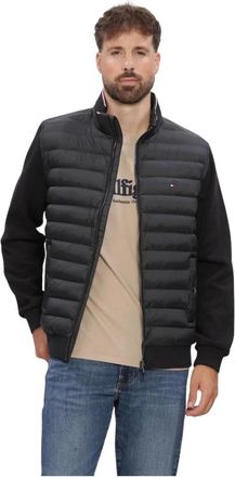 Tommy Hilfiger Mix Media Ess Rwb Stand Collar - Heren - Winterjassen - Zwart - XL - Katoen - Jassen