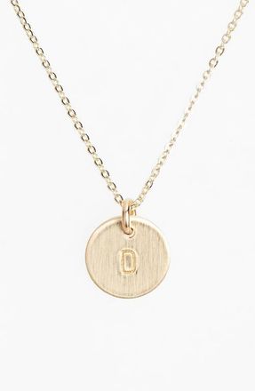 Nashelle 14k-Gold Fill Initial Mini Circle Necklace in 14K Gold Fill D at Nordstrom