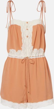 Chlo&eacute; Chlo&eacute; Jumpsuit corta in seta con pizzo