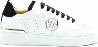Philipp Plein Womens Leather Low Top Sneakers Logo - White - Size EU 37