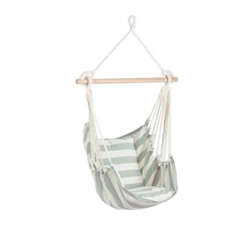 BIZZOTTO Amaca pensile sospesa Relax, con barra in legno, seduta comoda, per interno ed esterno, 100 cm -Verde