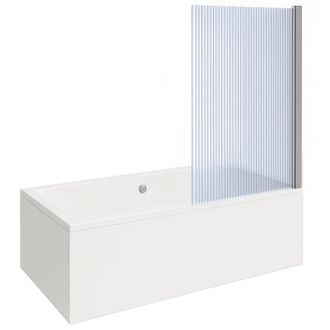 Vitra Ba&ntilde;era Rectangular Vitra Neon De 180x80cm + Mampara De Ba&ntilde;o Recta Cromada Aurys Raywall Con Perfil Recto + Desag&uuml;e Cromado