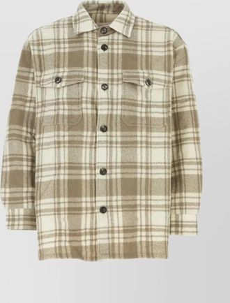 Ami checked virgin wool oversized shirt jacket