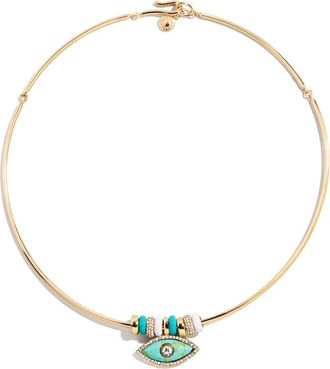 BaubleBar Evil Eye Collar Necklace in Turquoise at Nordstrom