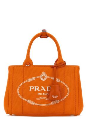 Prada Orange Logo Small Tote
