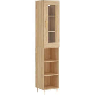 vidaXL Highboard Sonoma Oak 34.5x34x180 cm Engineered Wood Vidaxl