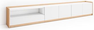 Skraut Home Mueble tv efecto madera blanco y roble 310x37x50cm