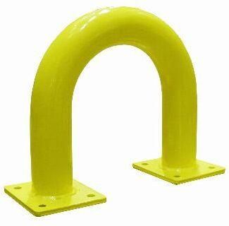 Viso Barra Antivuelco De Acero &Oslash;76mm Viso Amarillo - 375 X 350 Mm - Placa De Montaje De 4 Orificios 160 X 140 Mm - Bar37nj