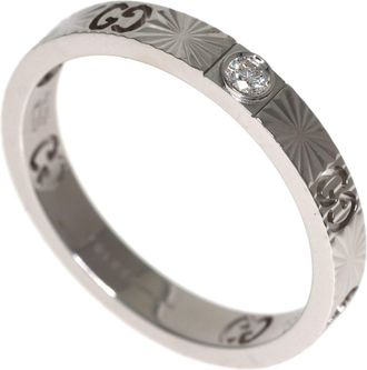 Gucci Icon White Gold (18K) Band Ring (Pre-Owned)
