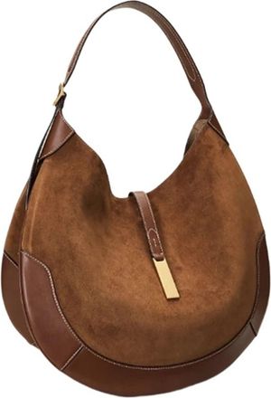 Generic Compatible For Vintage Women Shoulder Bag Bags Ladies Large Capacity Tote Underarm(Coffee brown)