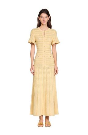 Sandro Rhinestone knit maxi dress in Gold at Nordstrom, Size 34 Eu