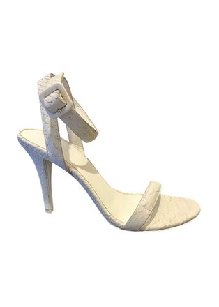 Alexander Wang Antonia White Python Embossed Sandals Size 36.5