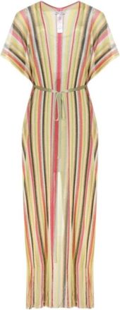 Beliza Gestreepte Groene Gebreide Vest - Dames - Strandmode - Veelkleurig - ONE Size - Polyester - Badmode