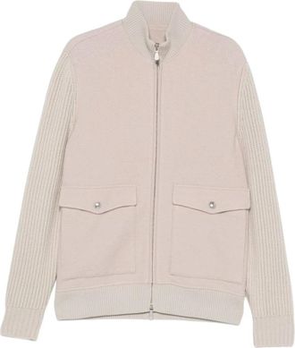Eleventy Giacca Bomber in Lana - - Knitwear - Uomo - Beige - L