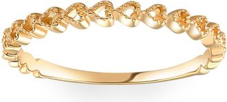 Pompeii3 Heart Shape Stackable Womens Ring Wedding Band in White, Rose, or Yellow Gold