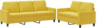 vidaXL Vidaxl - Set Di Divani 2 Pz Con Cuscini Giallo In Velluto