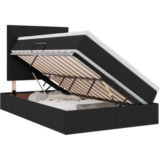 vidaXL Storage Bed with Mattress Black 120 x 200 cm Polyester vidaXL