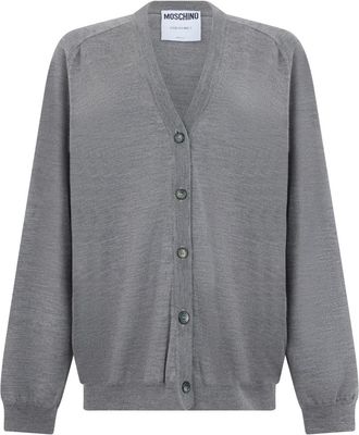 Moschino V-hals Vest - Dames - Vesten - Grijs - L - Wol - Truien & Vesten