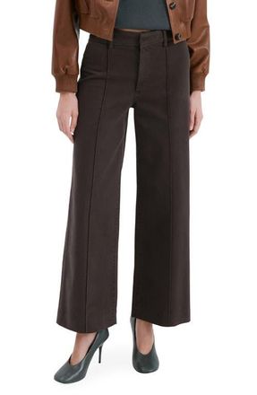 Mango Seamed High Waist Wide Leg Jeans in Chocolate at Nordstrom, Size 10